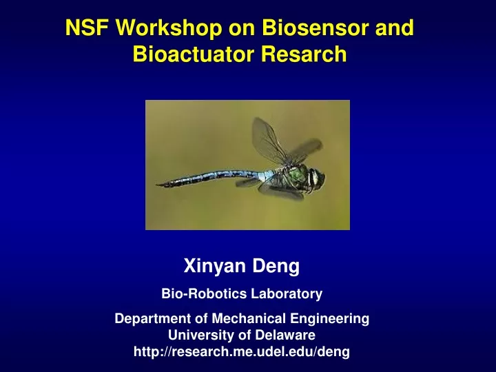 nsf workshop on biosensor and bioactuator resarch