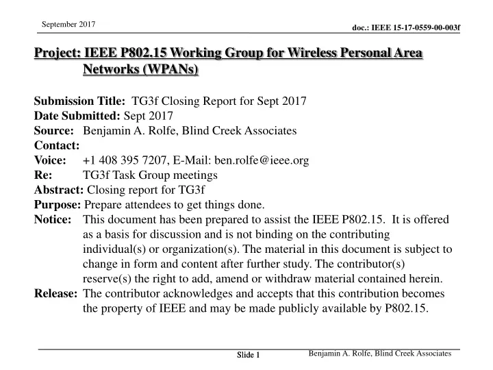 project ieee p802 15 working group for wireless