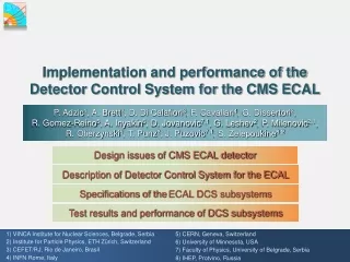 Implementation and performance of the Detector Control System for the CMS ECAL