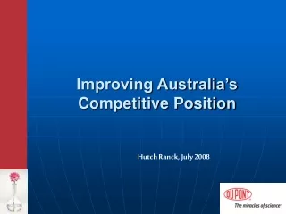 Improving Australia’s Competitive Position