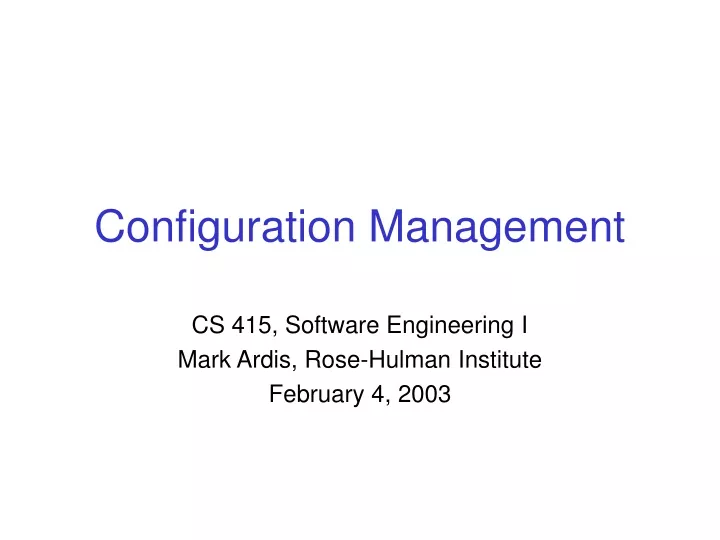 configuration management