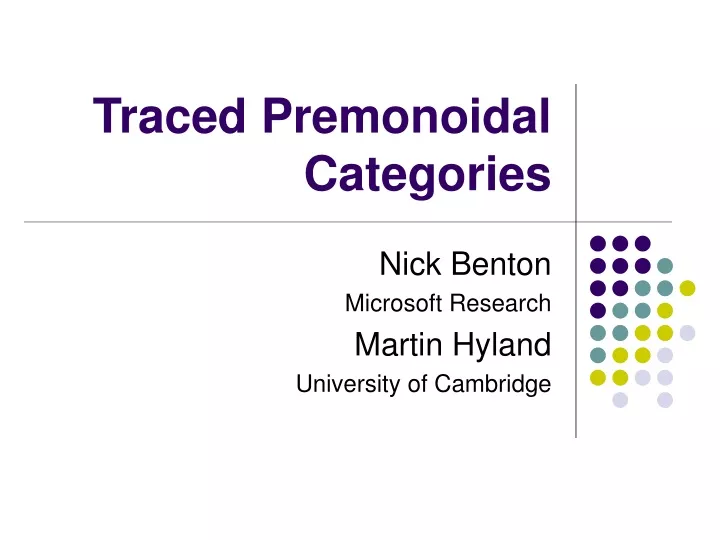 traced premonoidal categories