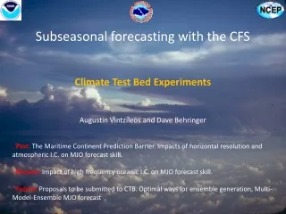 Subseasonal forecasting with the CFS Climate Test Bed Experiments