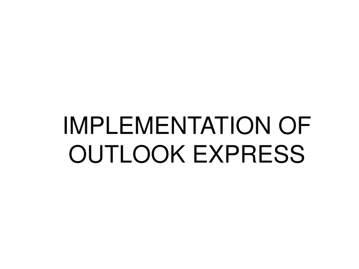 implementation of outlook express