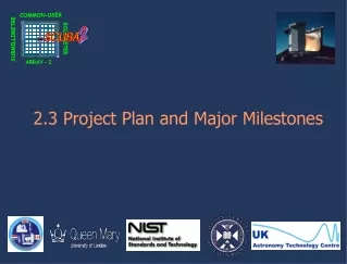 2.3 Project Plan and Major Milestones