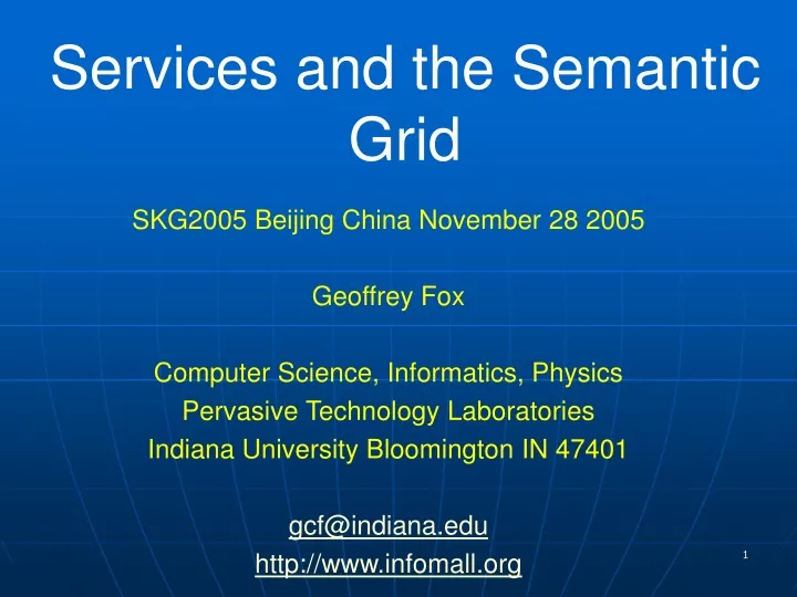 services and the semantic grid