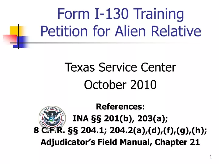 form i 130 training petition for alien relative