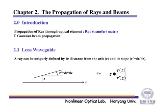 Chapter 2.  The Propagation of Rays and Beams