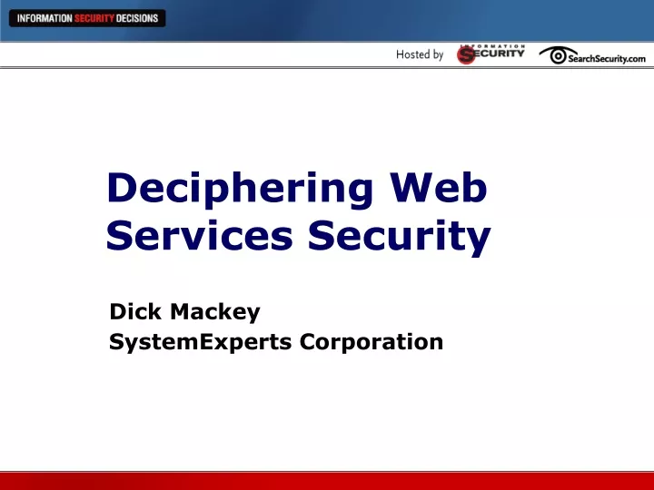 deciphering web services security