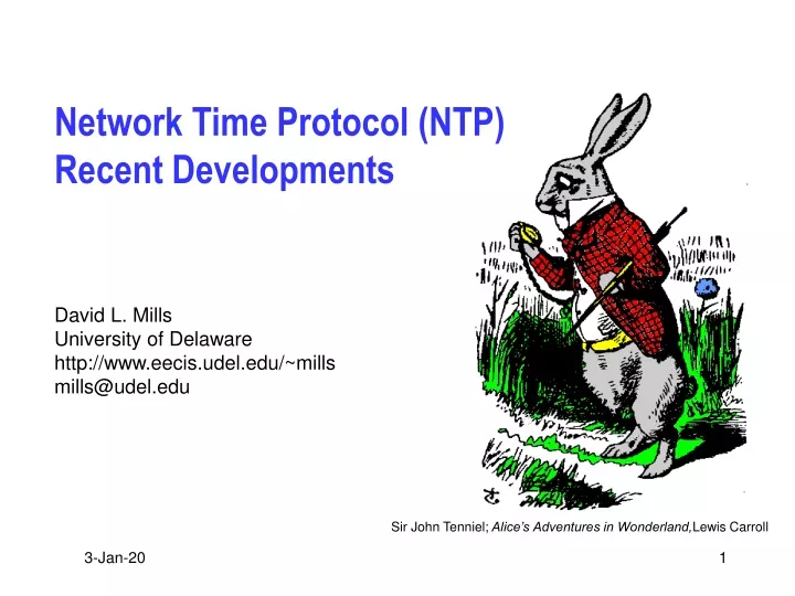 network time protocol ntp recent developments
