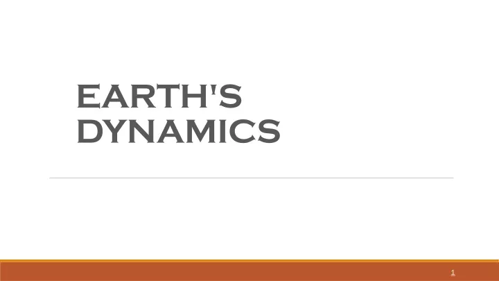 earth s dynamics