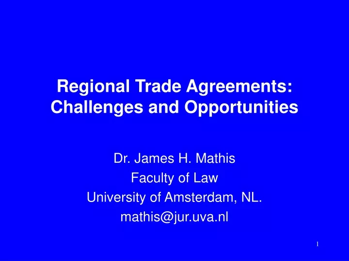 regional trade agreements challenges and opportunities