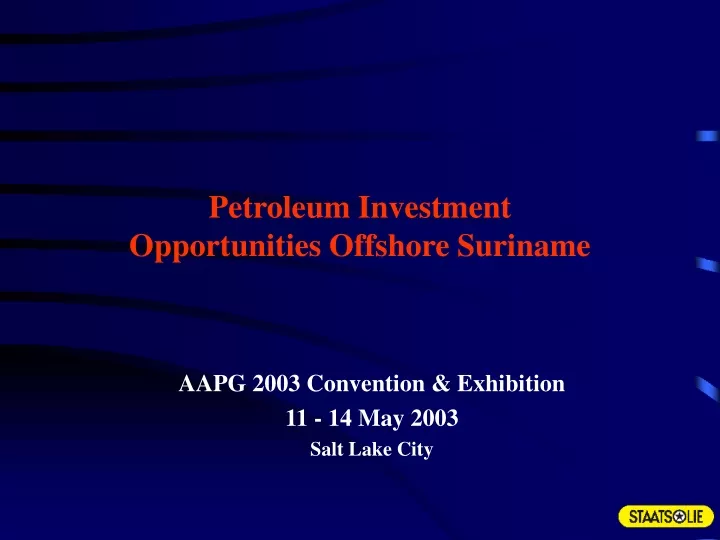 petroleum investment opportunities offshore suriname