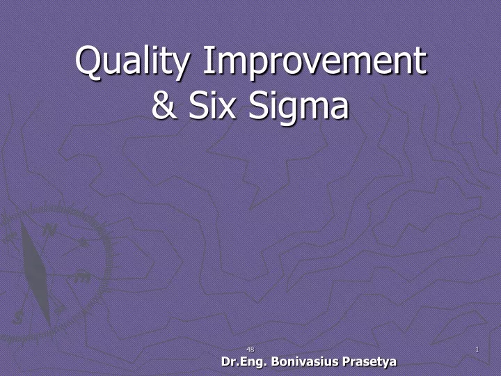 quality improvement six sigma