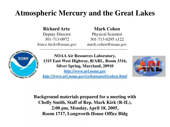 atmospheric mercury and the great lakes