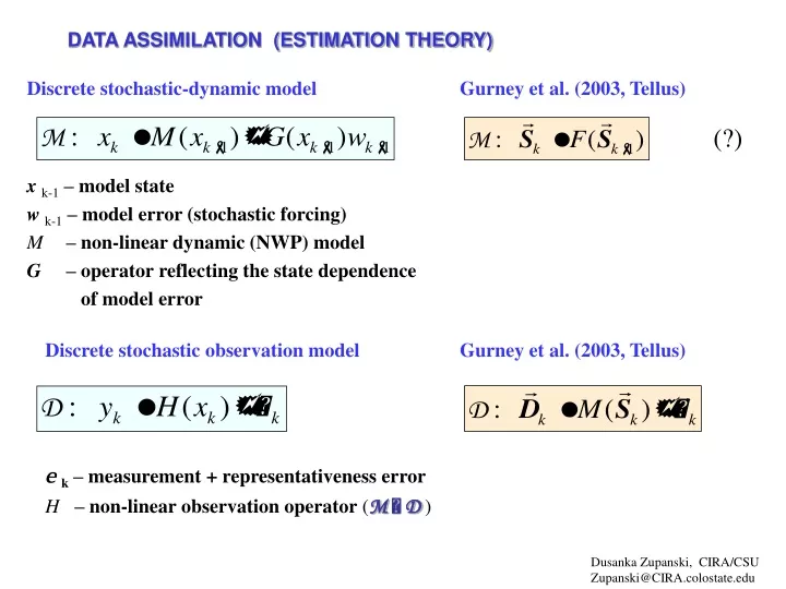 data assimilation estimation theory