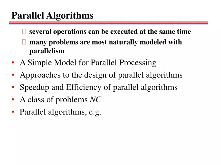 parallel algorithms