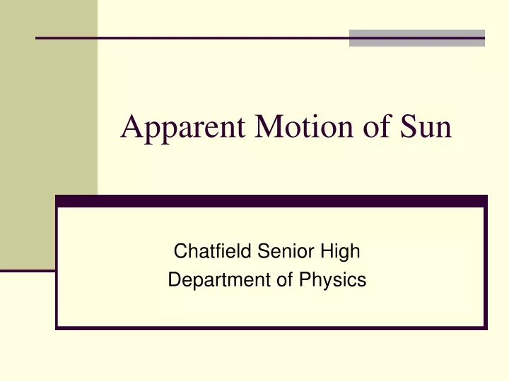 apparent motion of sun