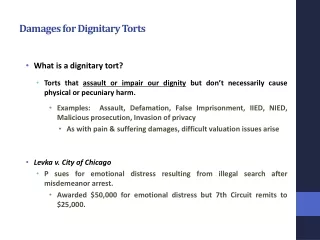 Damages for Dignitary Torts
