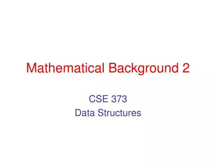 mathematical background 2