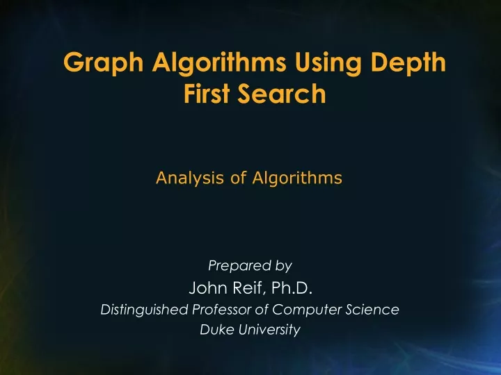 graph algorithms using depth first search
