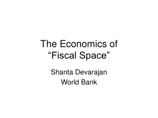 The Economics of  “Fiscal Space”