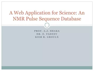A Web Application for Science: An NMR Pulse Sequence Database
