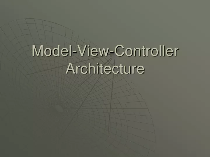 model view controller architecture