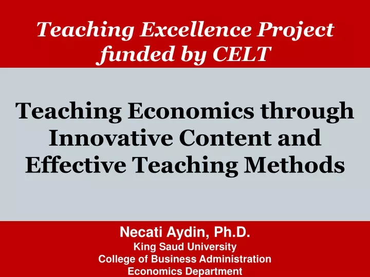teaching excellence project funded by celt