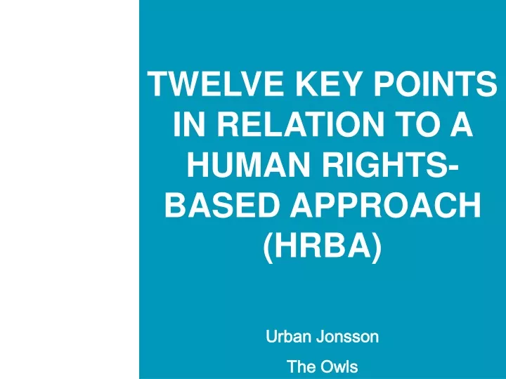 twelve key points in relation to a human rights