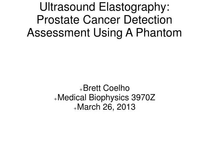 ultrasound elastography prostate cancer detection
