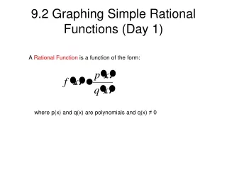9.2 Graphing Simple Rational Functions (Day 1)