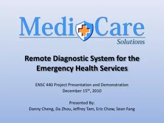 Remote Diagnostic System for the Emergency Health Services