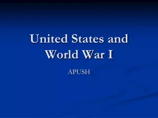 United States and World War I
