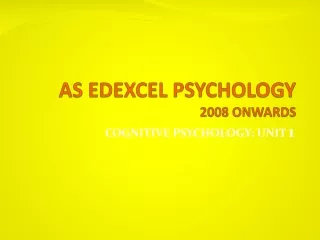 AS EDEXCEL PSYCHOLOGY 2008 ONWARDS