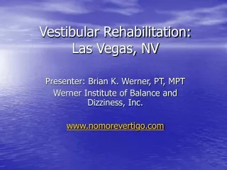 Vestibular Rehabilitation: Las Vegas, NV