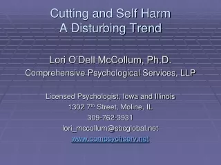 Cutting and Self Harm  A Disturbing Trend