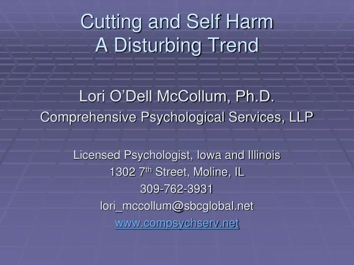 cutting and self harm a disturbing trend