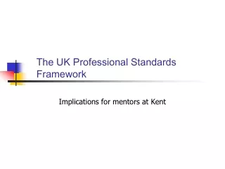 The UK Professional Standards Framework