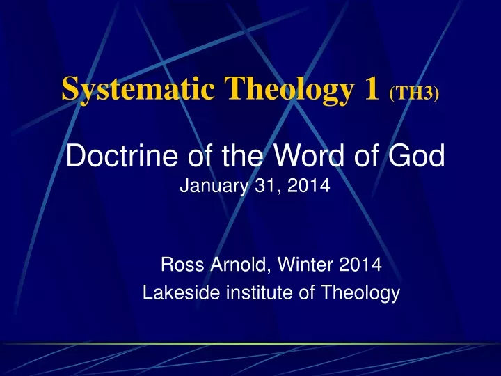 systematic theology 1 th3