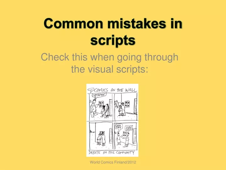 common mistakes in scripts