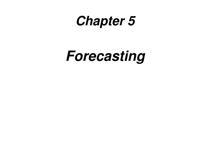 forecasting