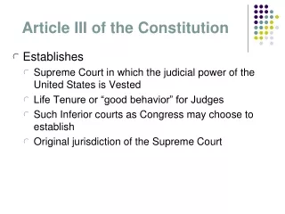 Article III of the Constitution