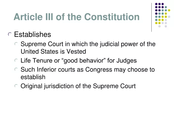 article iii of the constitution