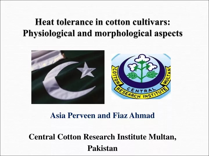 heat tolerance in cotton cultivars physiological and morphological aspects