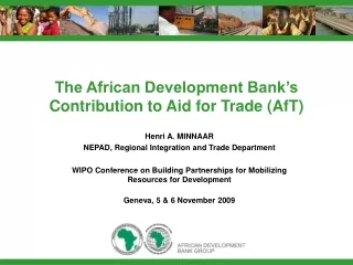 The African Development Bank’s  Contribution to Aid for Trade (AfT)