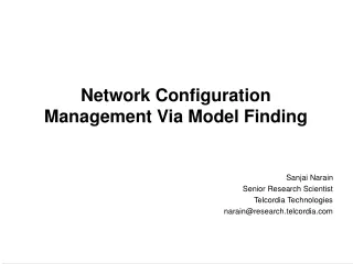 Network Configuration Management Via Model Finding