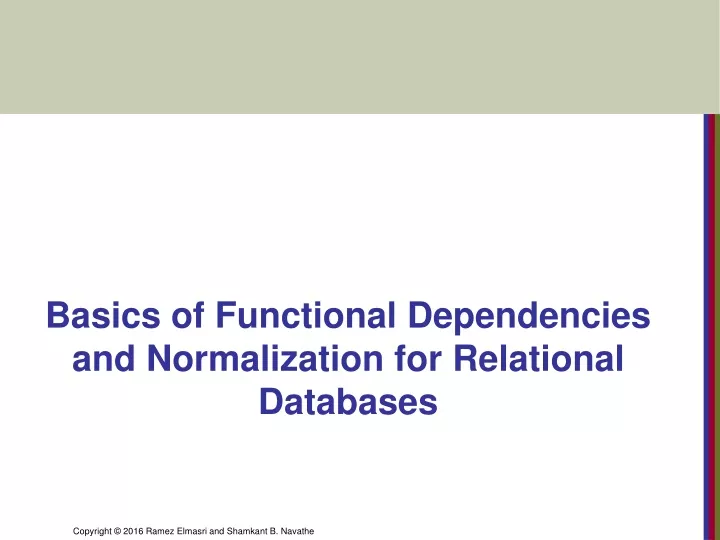 basics of functional dependencies