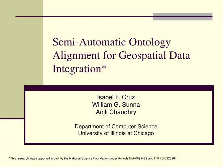 semi automatic ontology alignment for geospatial data integration