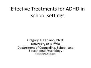 Effective Treatments for ADHD in school settings